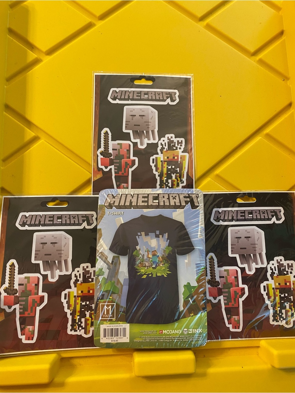 Kids' Black Short Sleeve Tee featuring Mine Craft AND 3 sticker packe
